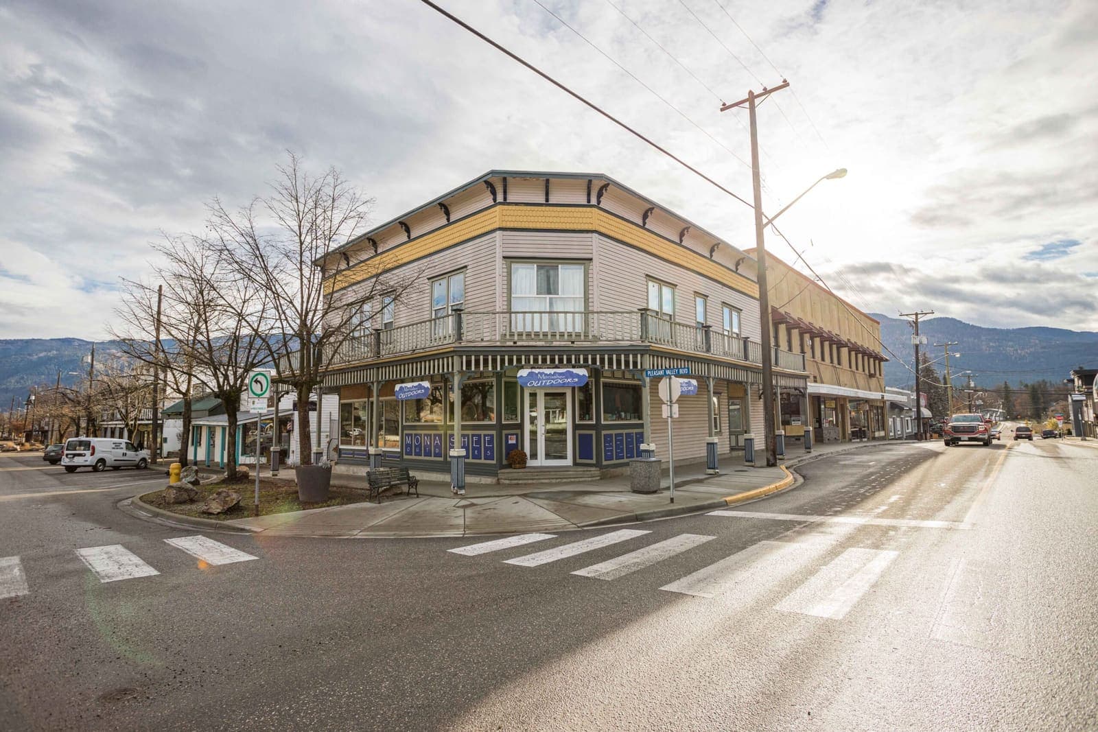 Monashee Outdoors, a locally owned shop on a downtown Armstrong corner